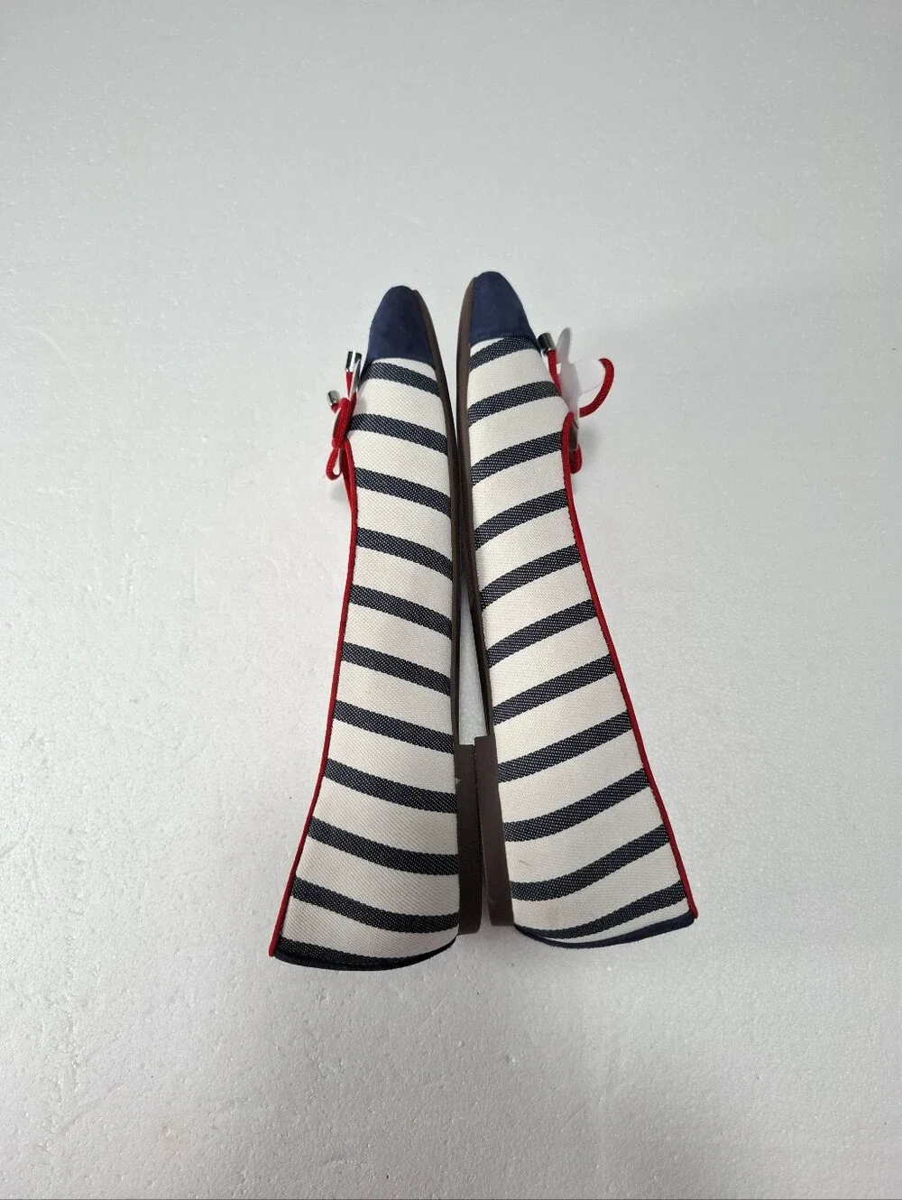 Vionic Nautical Stripe Navy & White Ballet Flats with Red Trim Size 10 NWOB - Picture 6 of 10